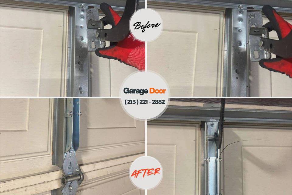 Before and after: garage door repair Lyons, OR